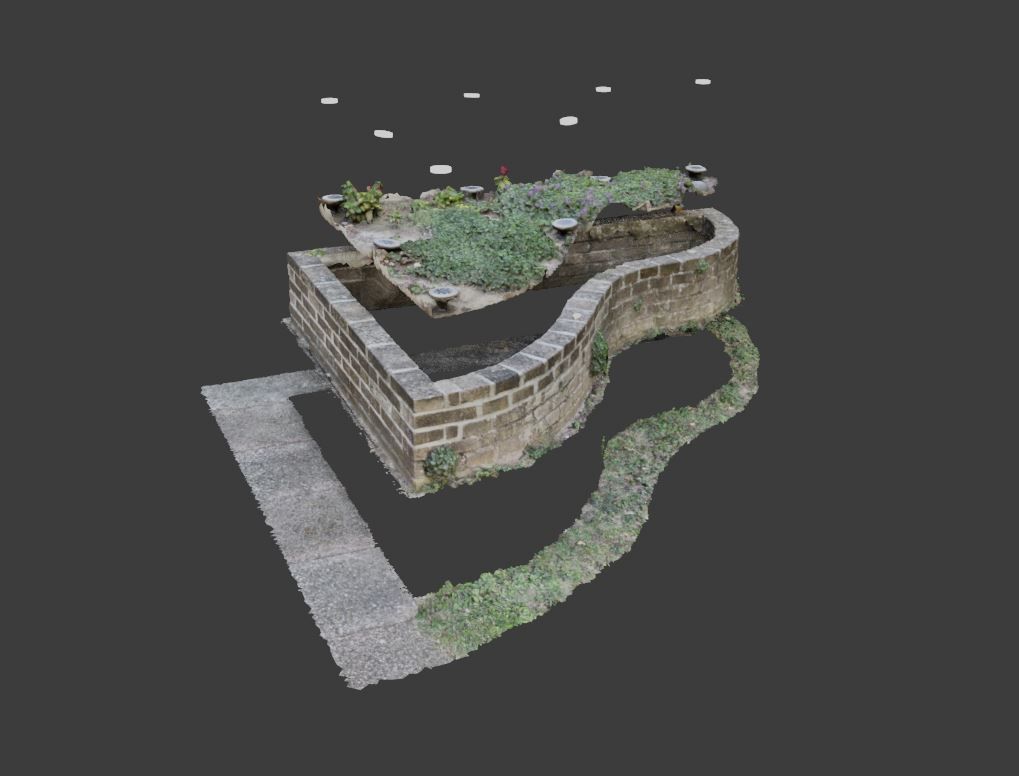 Flowerbed angle curved garden decoration SCANNED MODEL 3D model_10