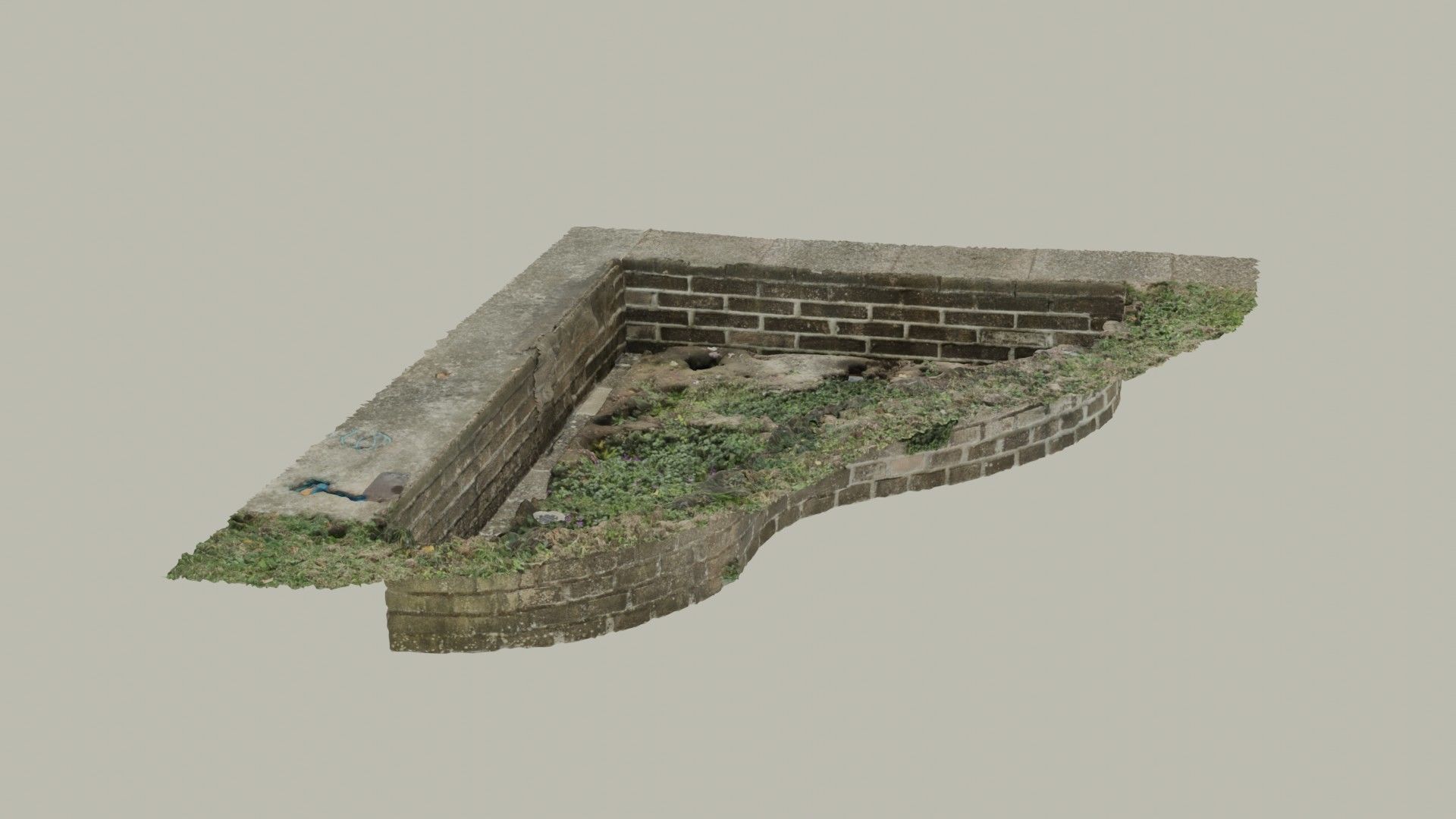 Flowerbed angle curved garden decoration SCANNED MODEL 3D model_60