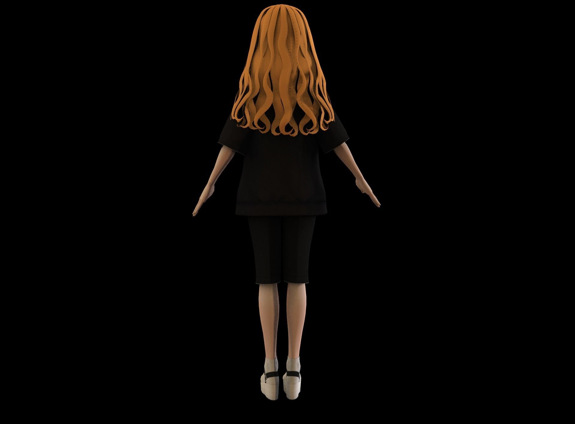 Anime Girl Low Poly Character 18 Low-poly 3D model_3