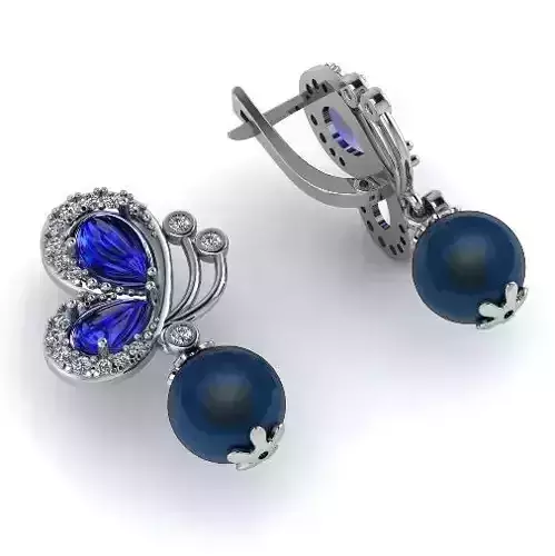 Earrings with pearl stones 1087