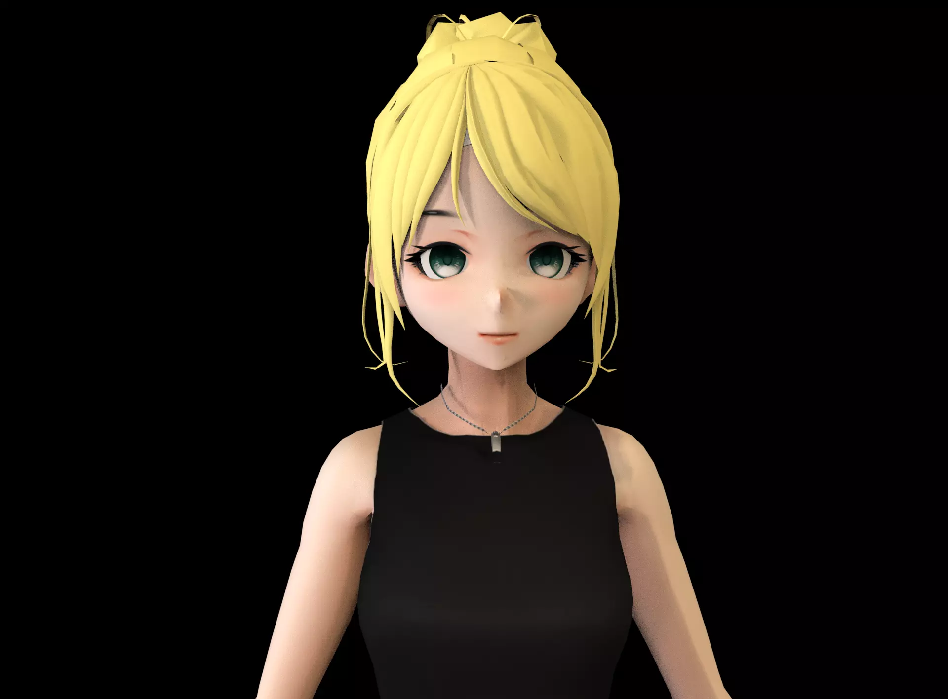 Anime Girl Low Poly Character 19 Low-poly 3D model_0