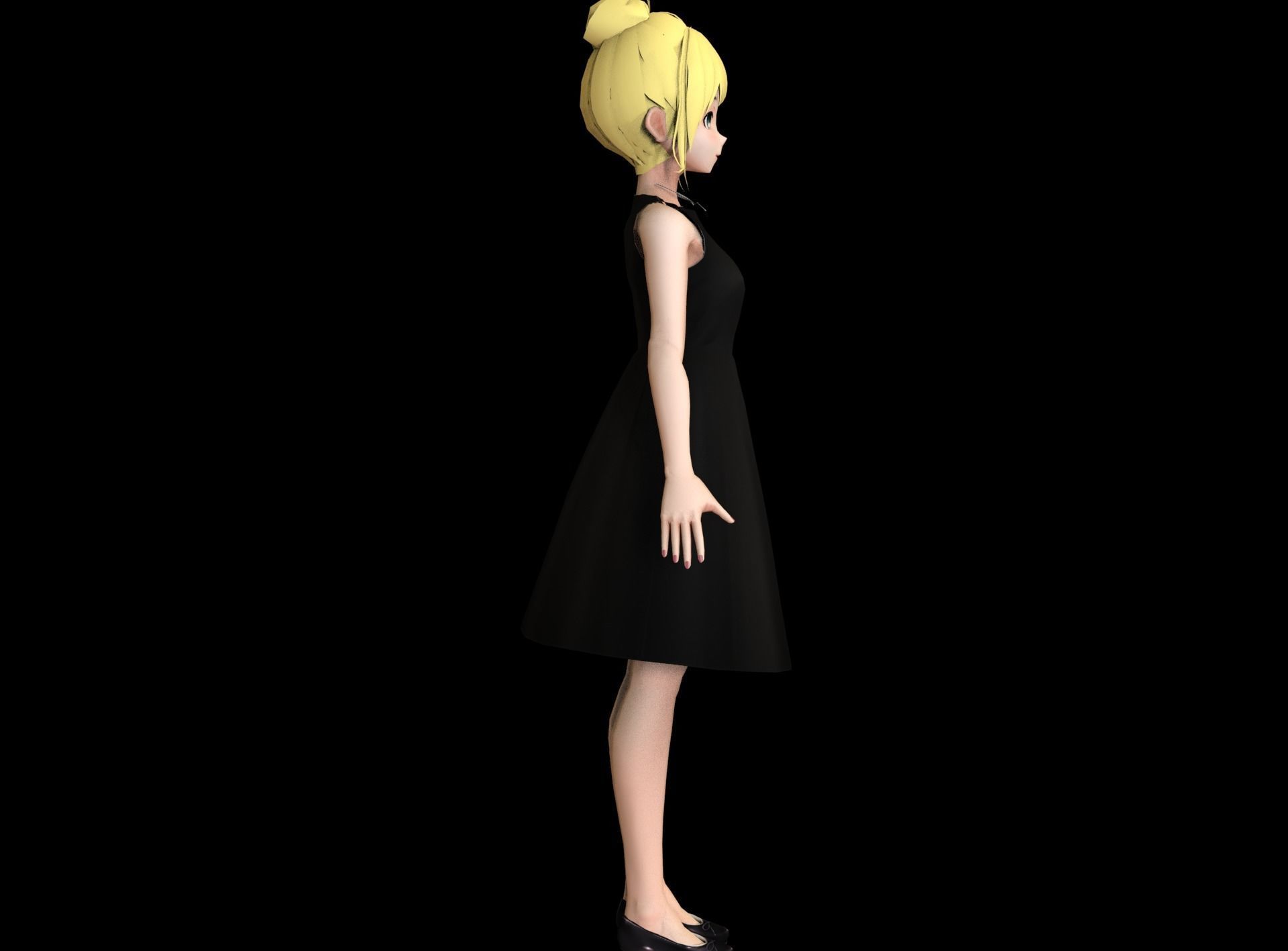 Anime Girl Low Poly Character 19 Low-poly 3D model_3