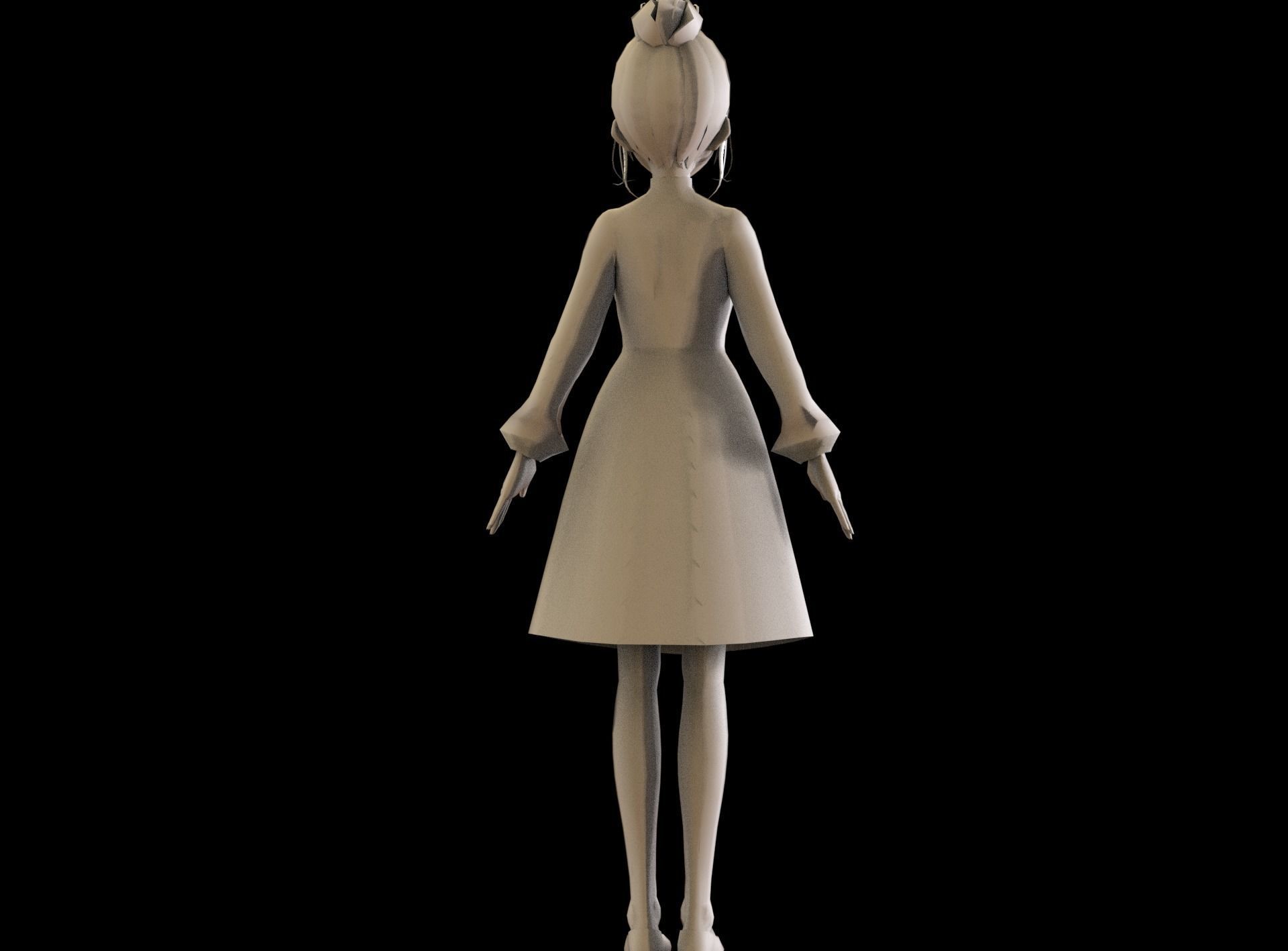 Anime Girl Low Poly Character 19 Low-poly 3D model_8