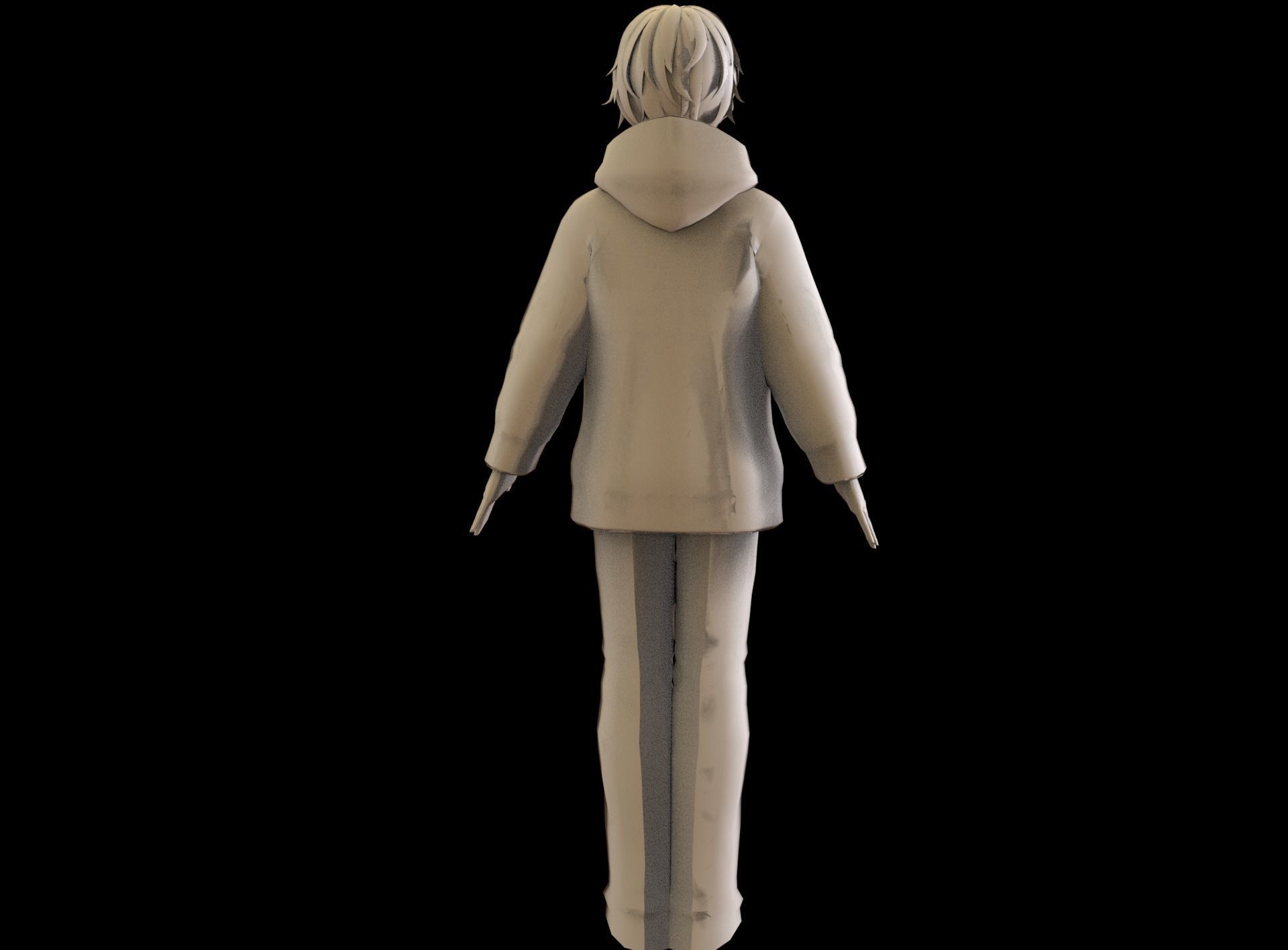 Anime Boy Low Poly Character 20 Low-poly 3D model_8