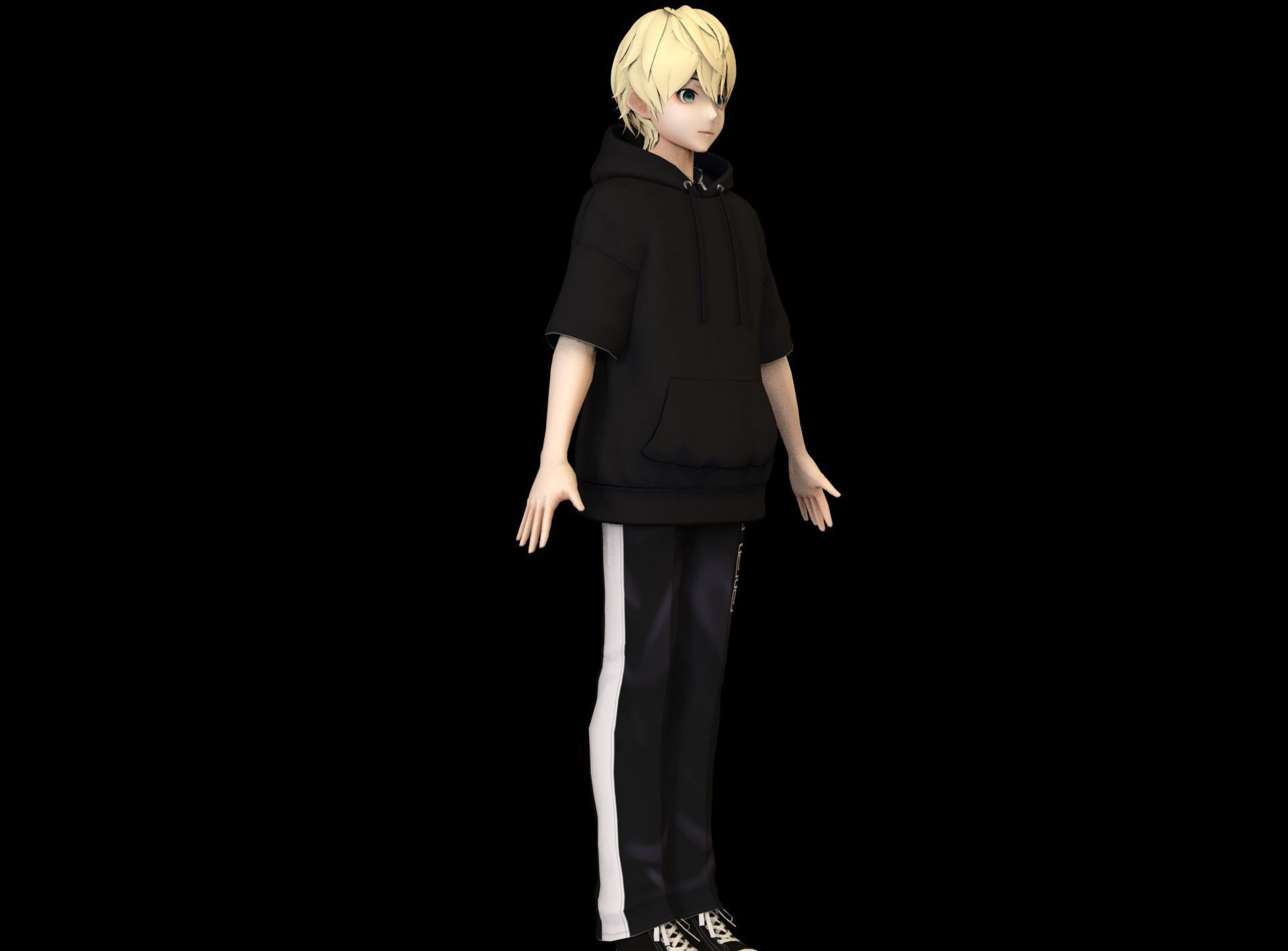 Anime Boy Low Poly Character 20 Low-poly 3D model_2