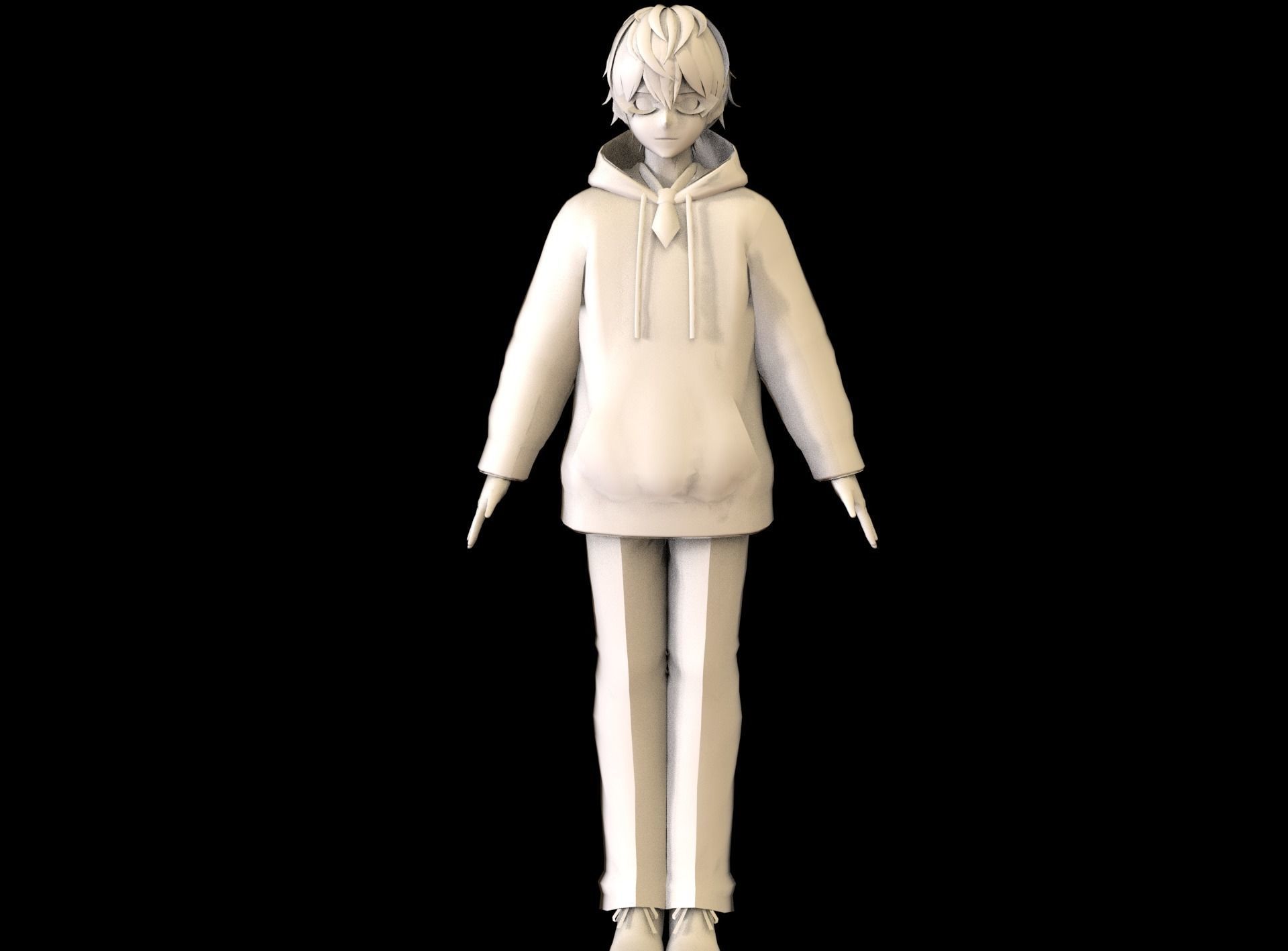 Anime Boy Low Poly Character 20 Low-poly 3D model_6