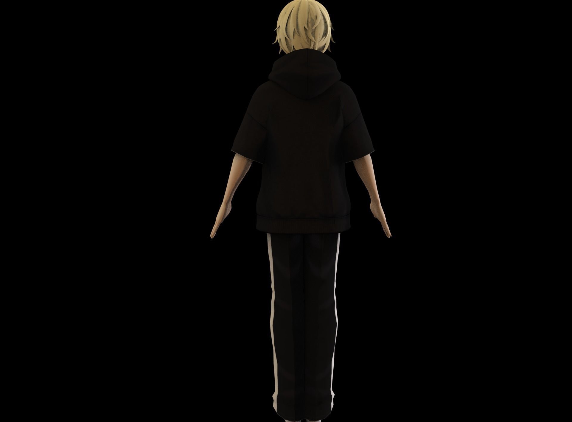 Anime Boy Low Poly Character 20 Low-poly 3D model_4