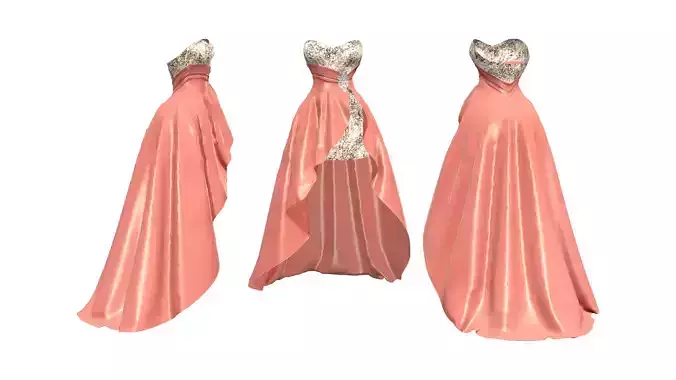 Strapless Blush Prom Dress With Gems