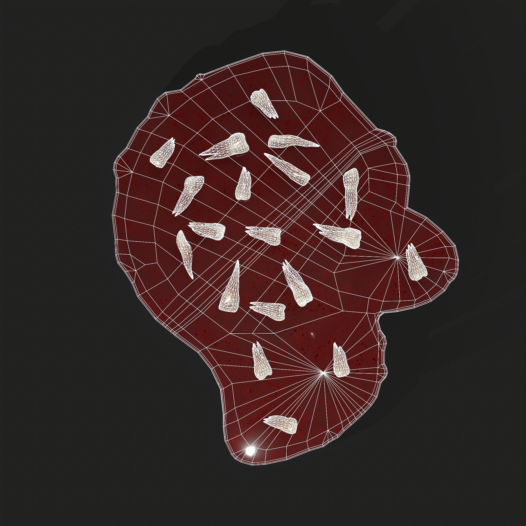 Teeth Bloody Pile Horror Prop Low-poly 3D model_34