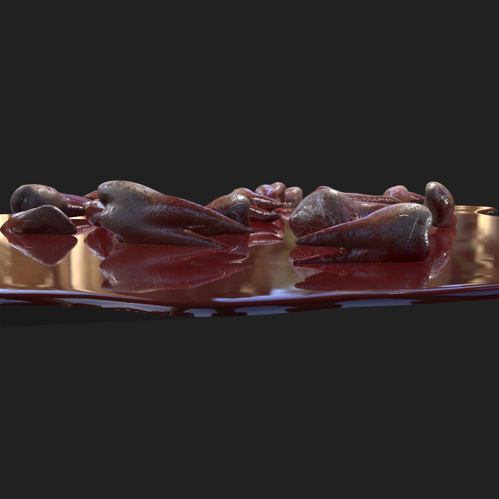 Teeth Bloody Pile Horror Prop Low-poly 3D model_25