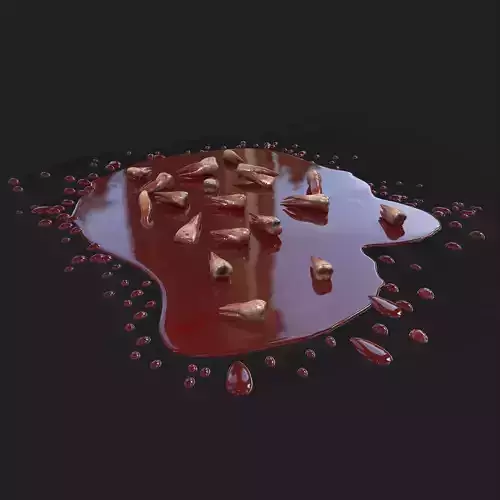 Teeth Bloody Pile Horror Prop Low-poly 3D model