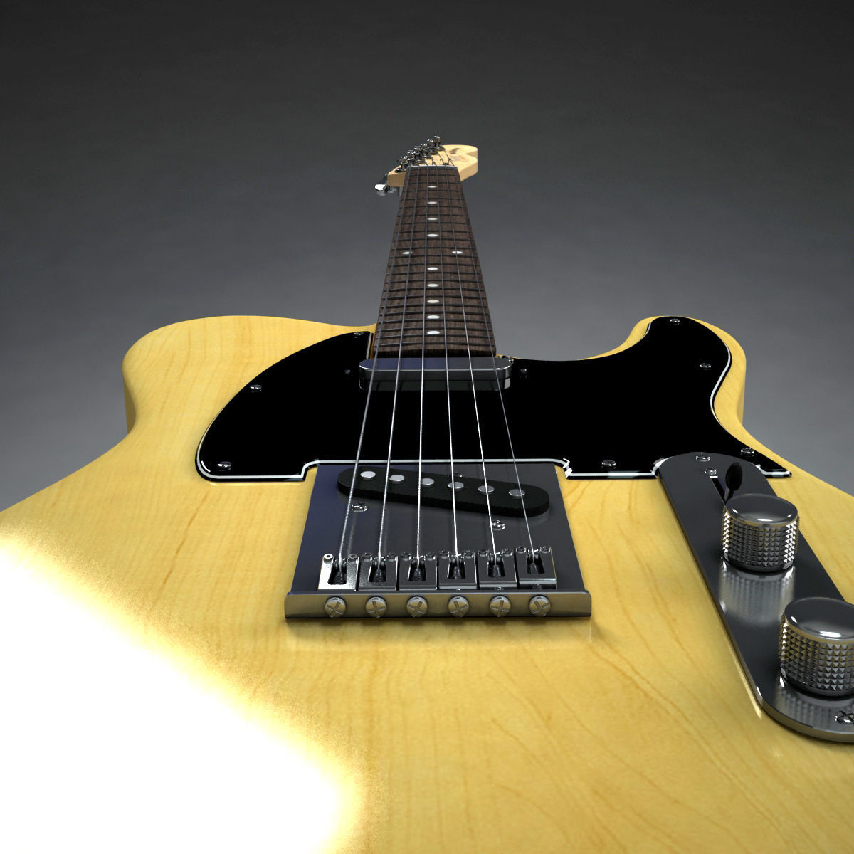 Fender Telecaster 3D model_2