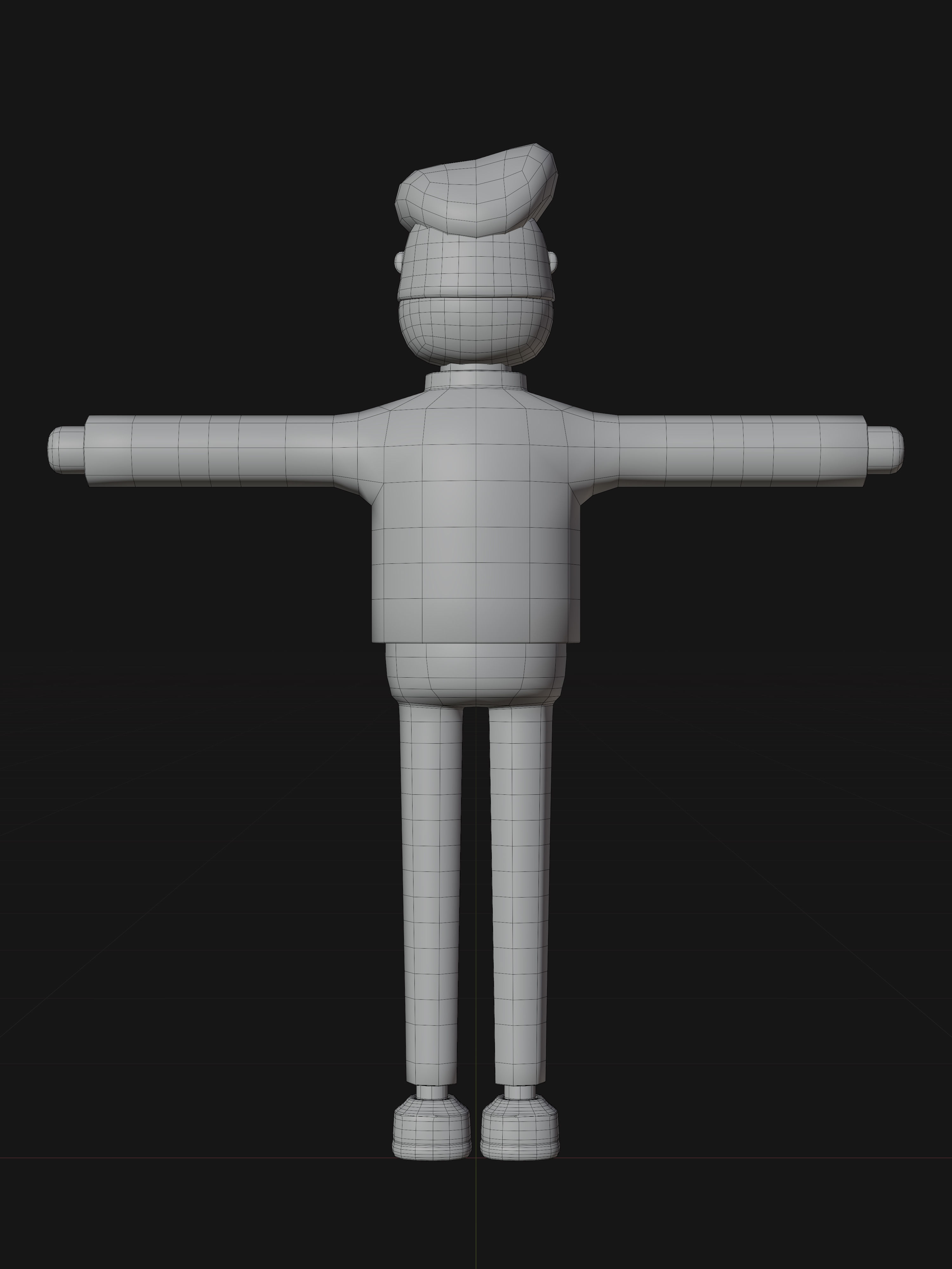 3D Character man cartoon art t post All parts can be separated Free 3D model_8