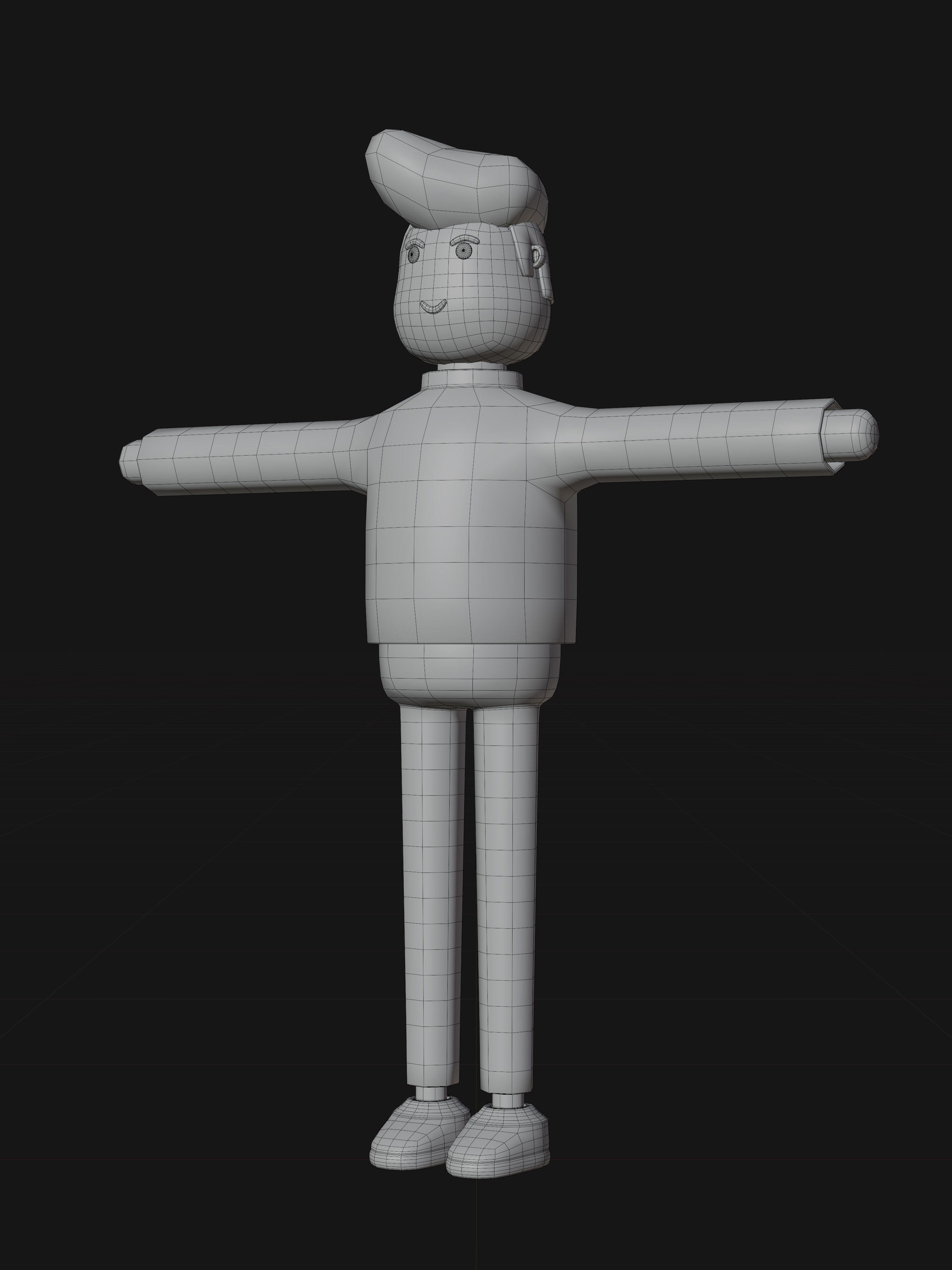 3D Character man cartoon art t post All parts can be separated Free 3D model_7