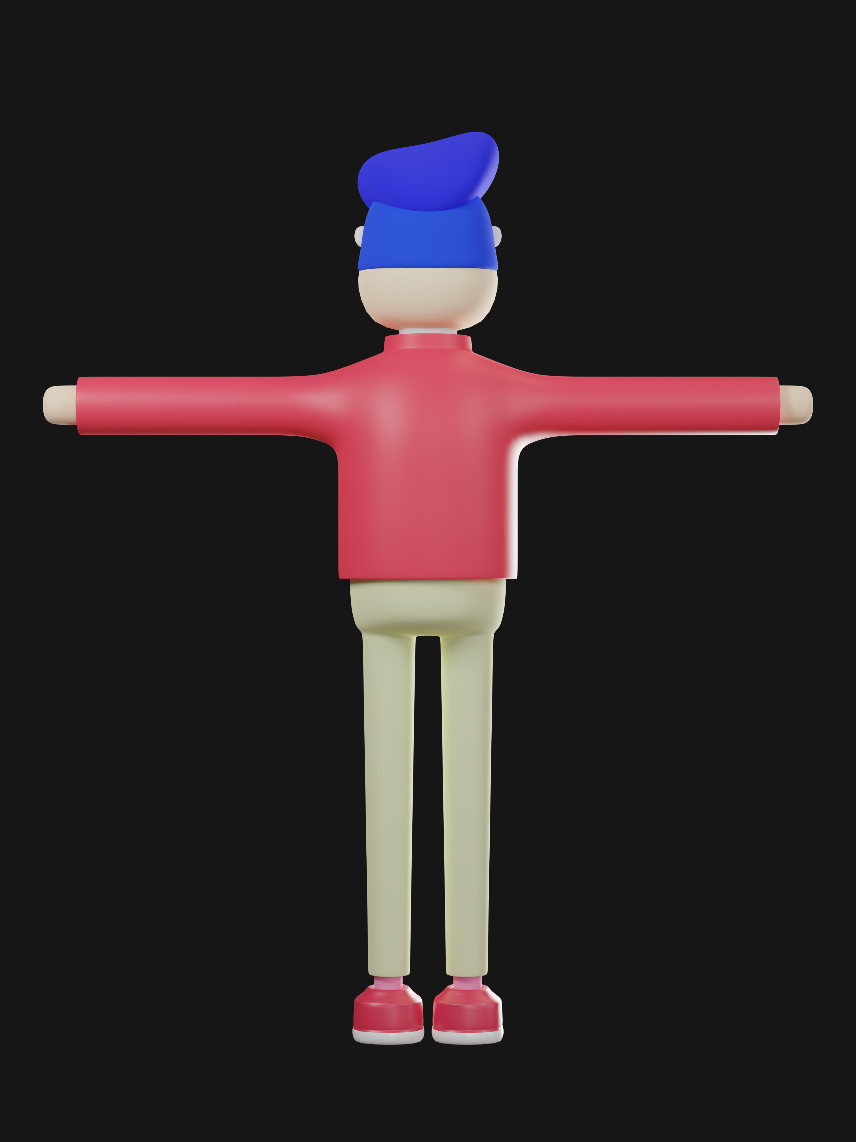 3D Character man cartoon art t post All parts can be separated Free 3D model_2