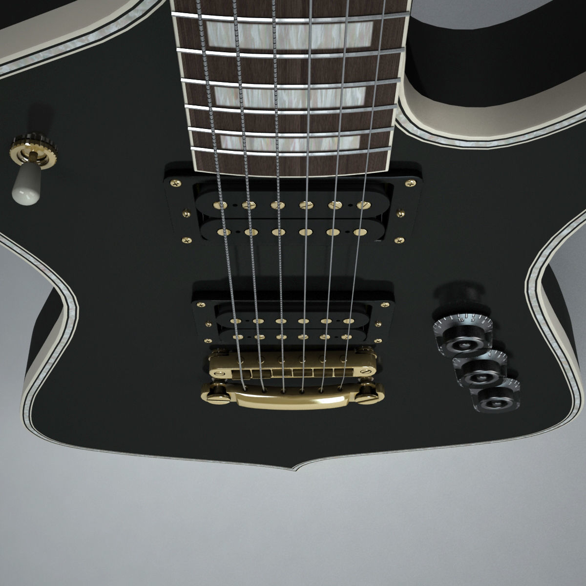 Ibanez IceMan Paul Stanley Guitar 3D model_6