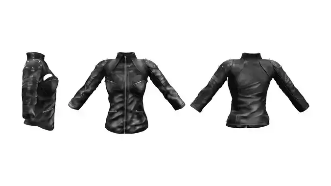 High Collar Leather Jacket