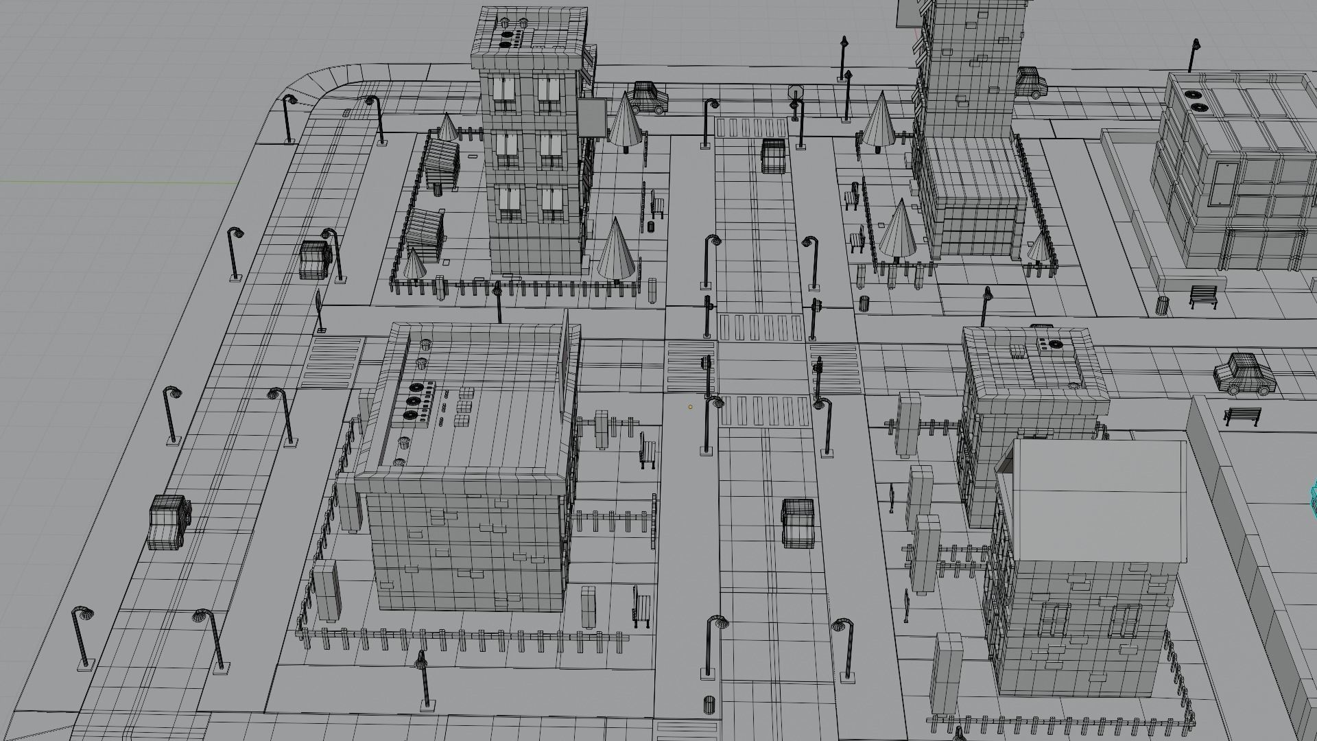 Small Town Low Poly Low-poly 3D model_5