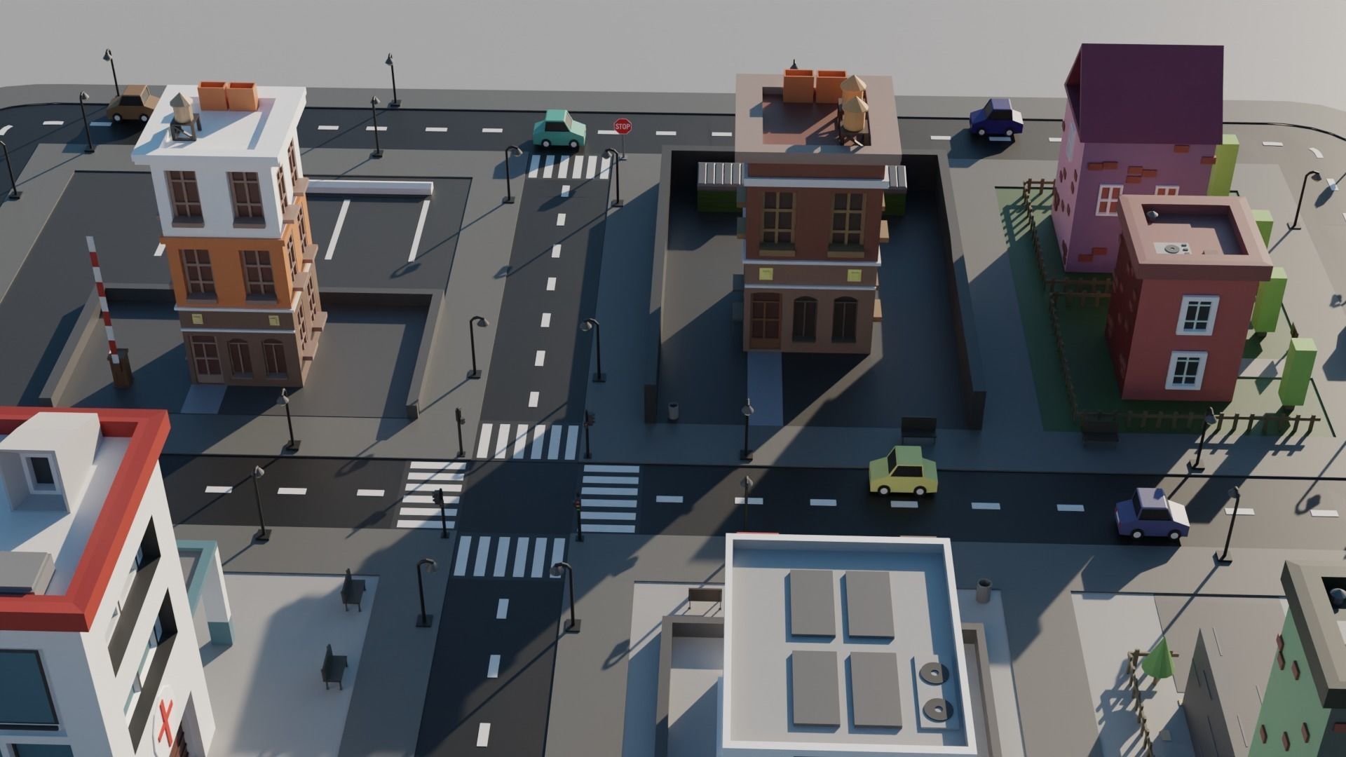 Small Town Low Poly Low-poly 3D model_2