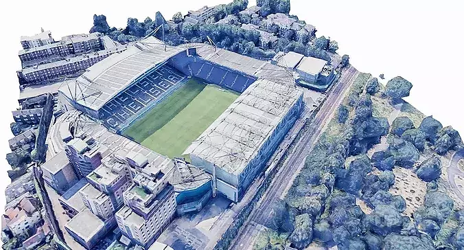 Stamford Bridge - Chelsea Stadium Low-poly 3D model 3