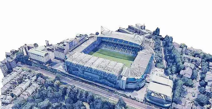Stamford Bridge - Chelsea Stadium Low-poly 3D model 2