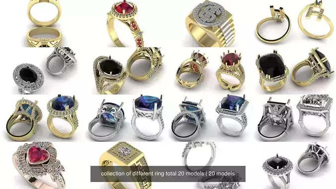 collection of different ring total 20 models 