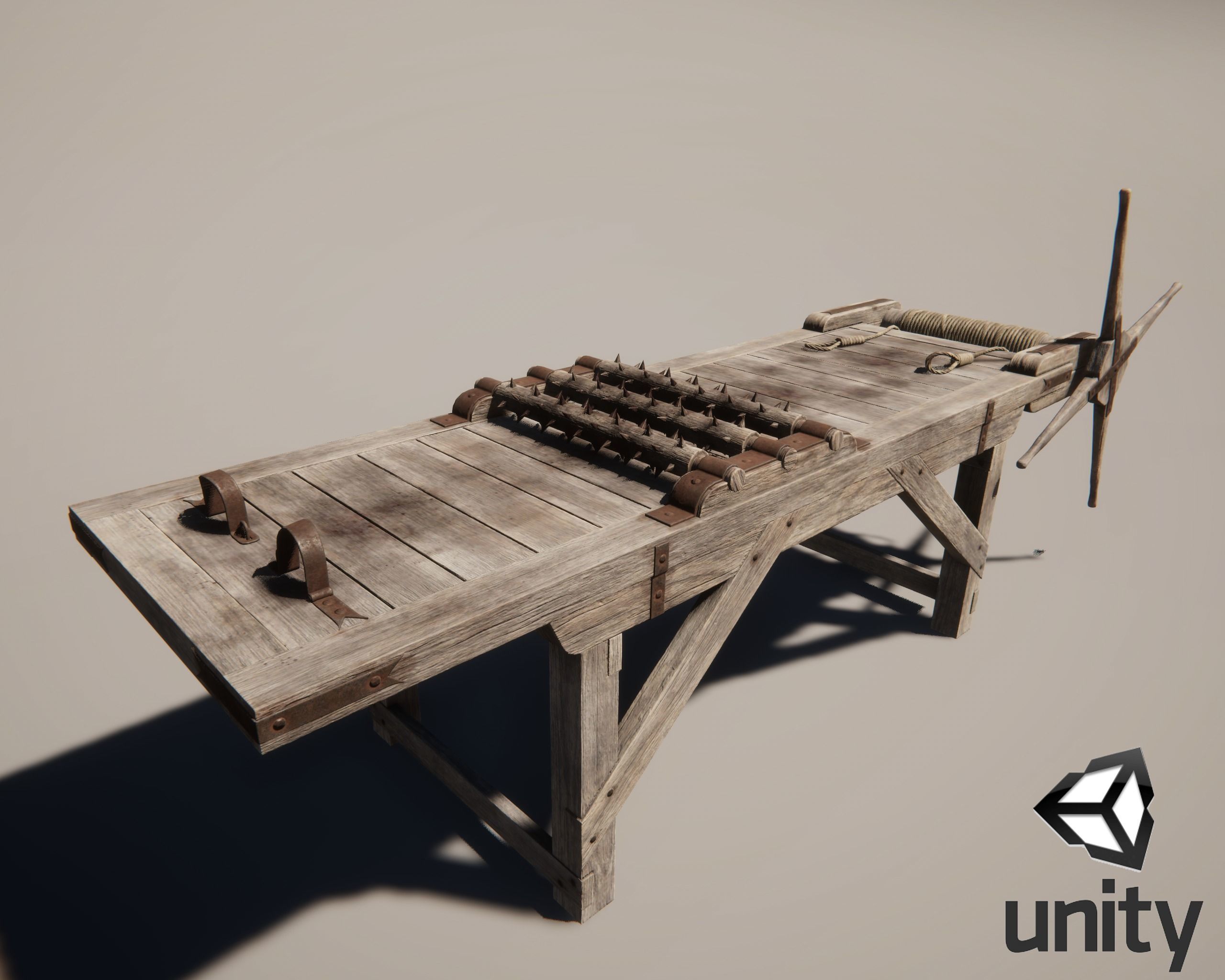 Medieval Torture Rack PBR Low-poly 3D model_11
