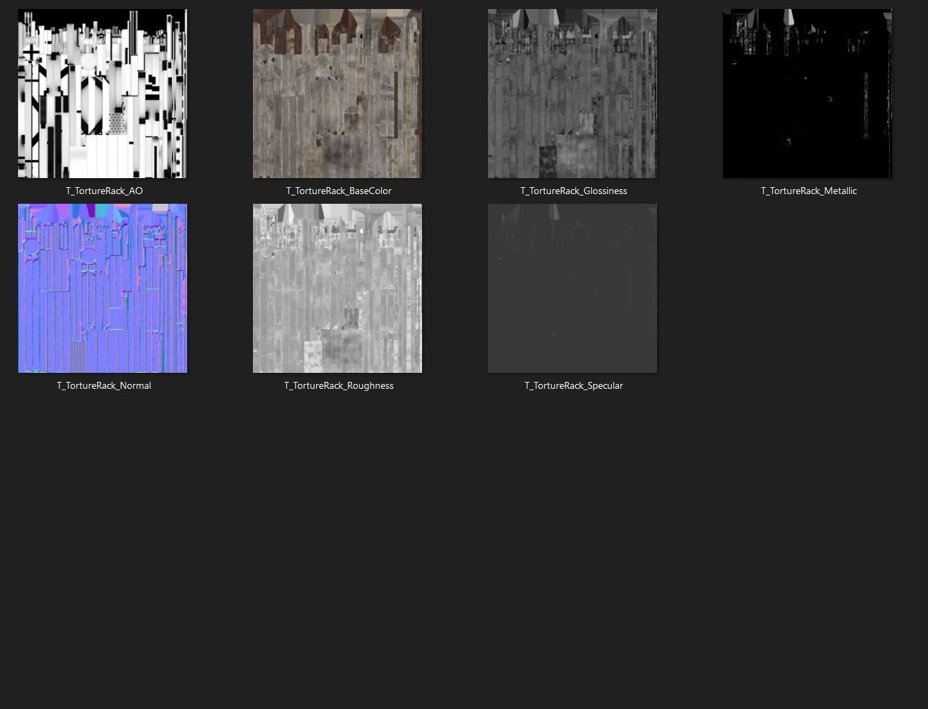 Medieval Torture Rack PBR Low-poly 3D model_12
