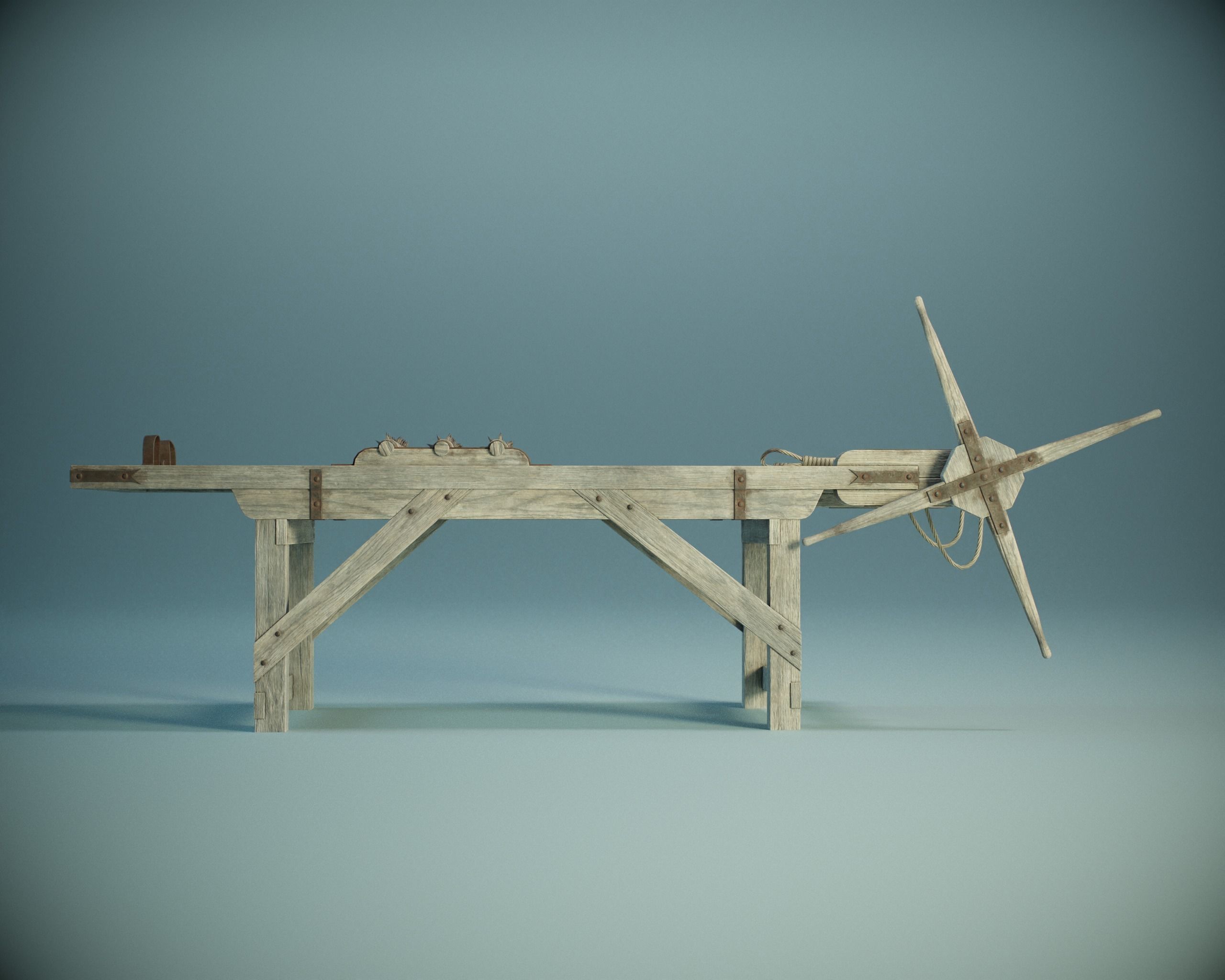 Medieval Torture Rack PBR Low-poly 3D model_3