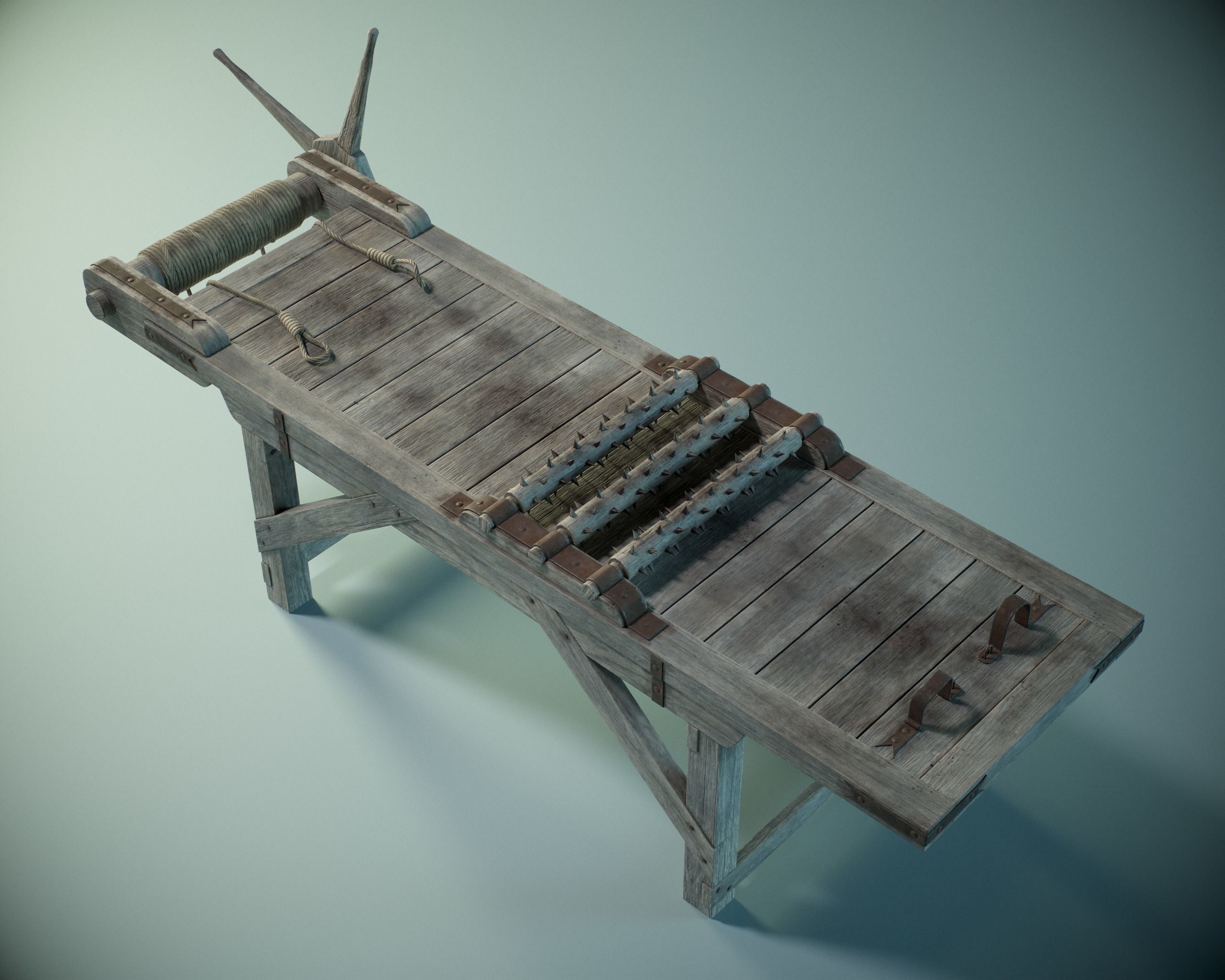Medieval Torture Rack PBR Low-poly 3D model_1