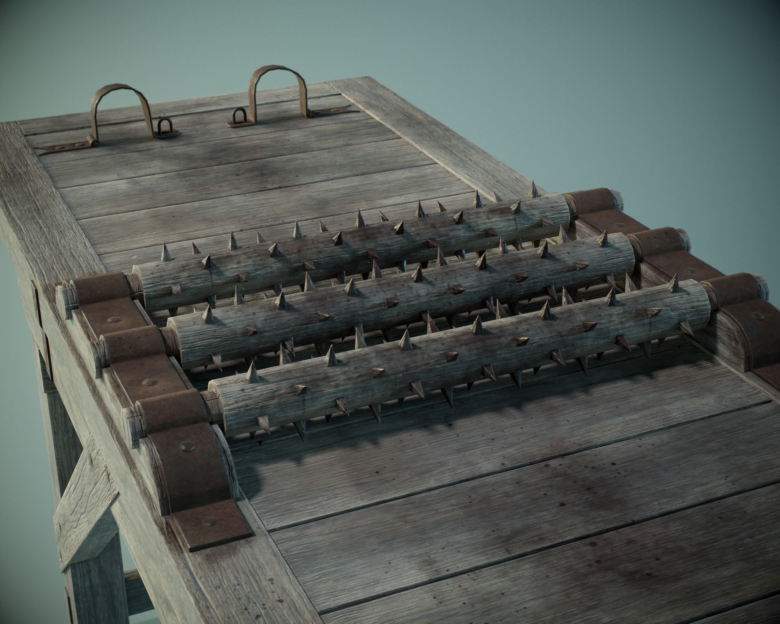 Medieval Torture Rack PBR Low-poly 3D model_5