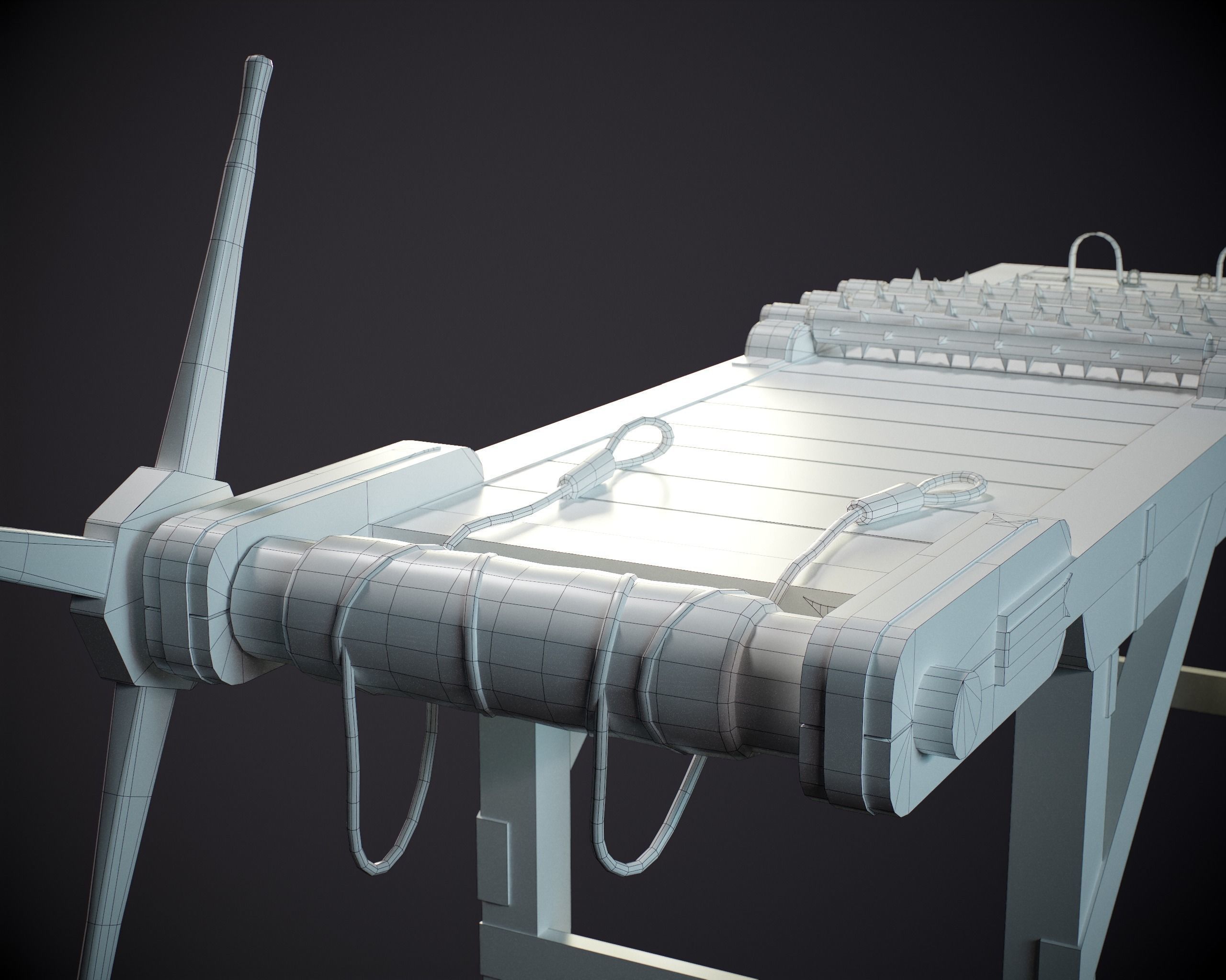 Medieval Torture Rack PBR Low-poly 3D model_9
