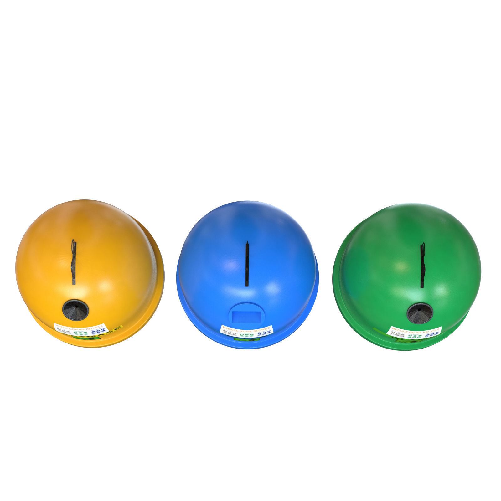 Garbage sorting containers colored Plastic 3D model_5