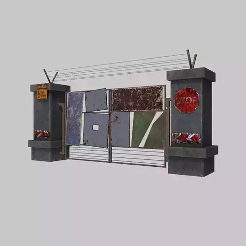 RoadBlock Gates Low-poly 3D model