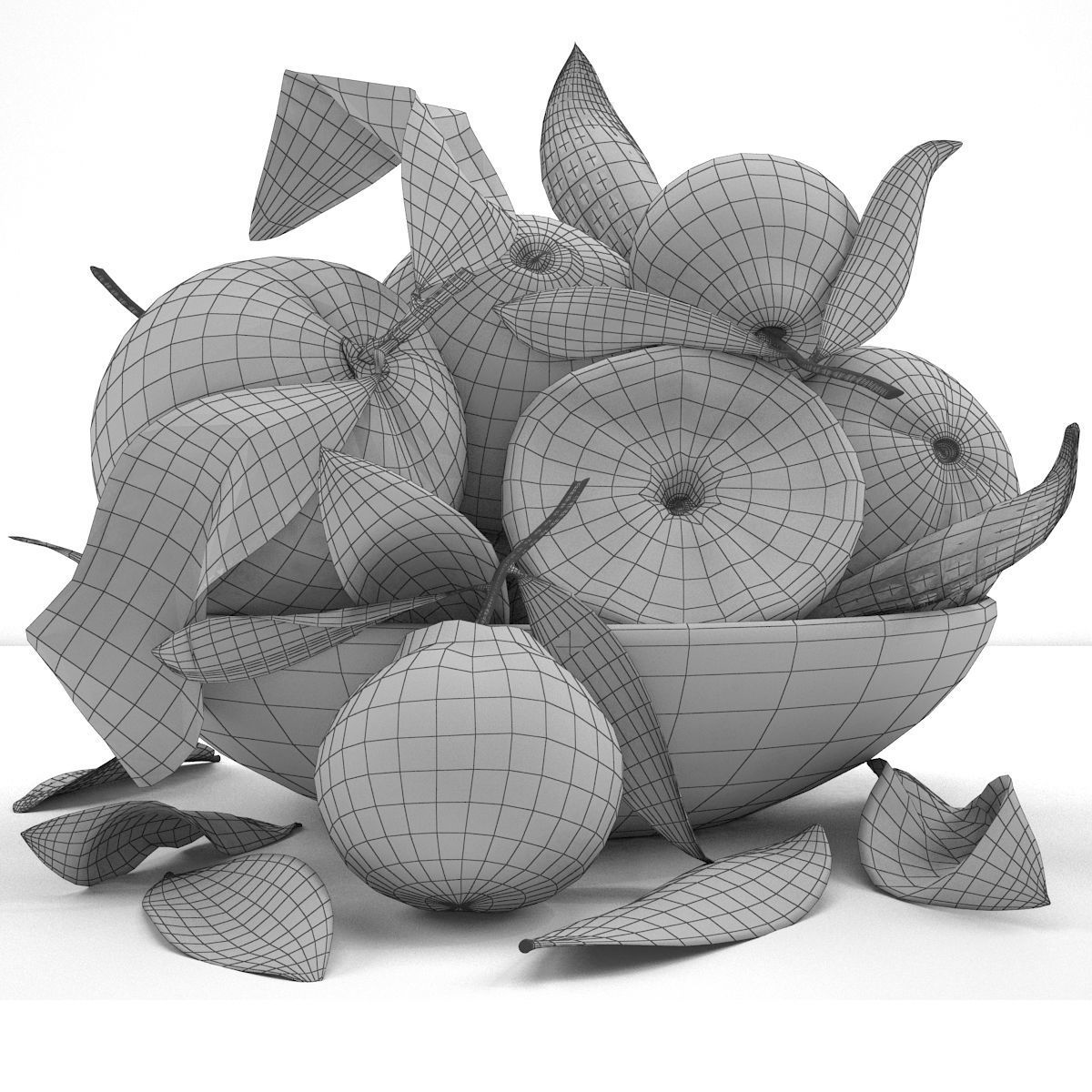 bowl of oranges 3D model_4