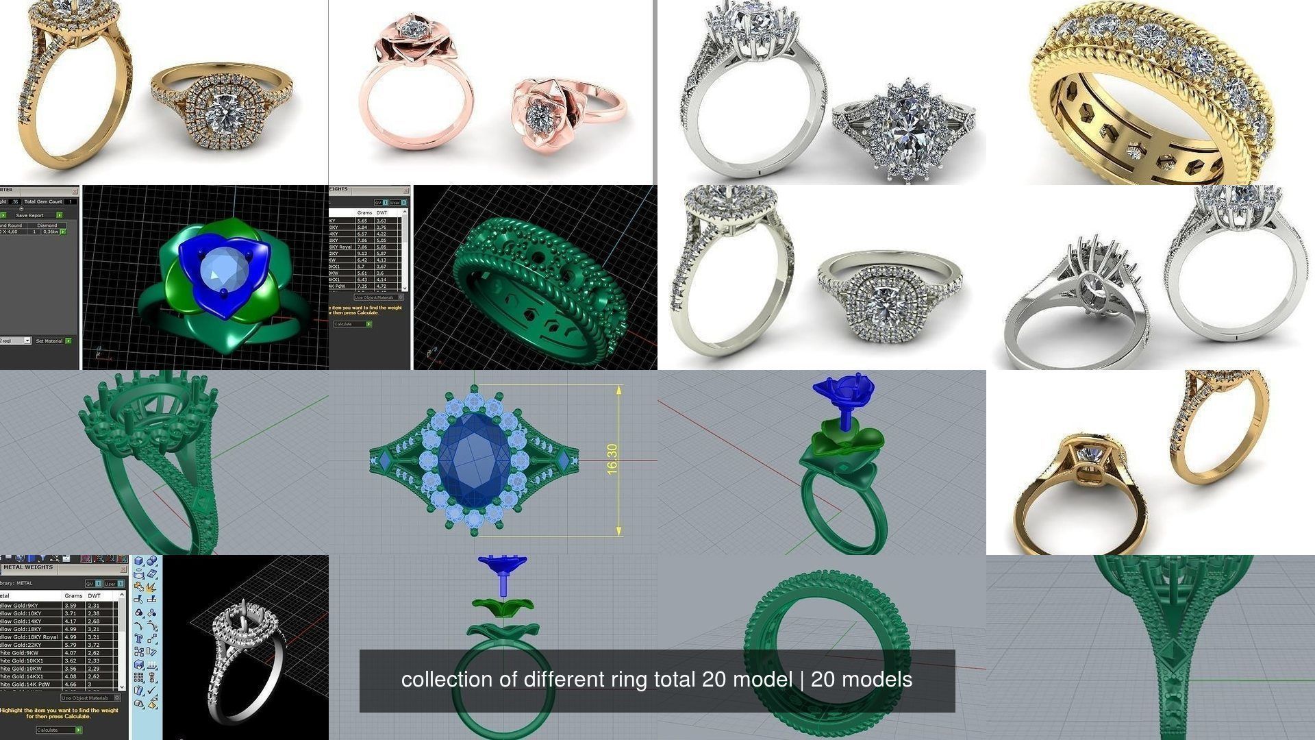 collection of different ring total 20 model _2