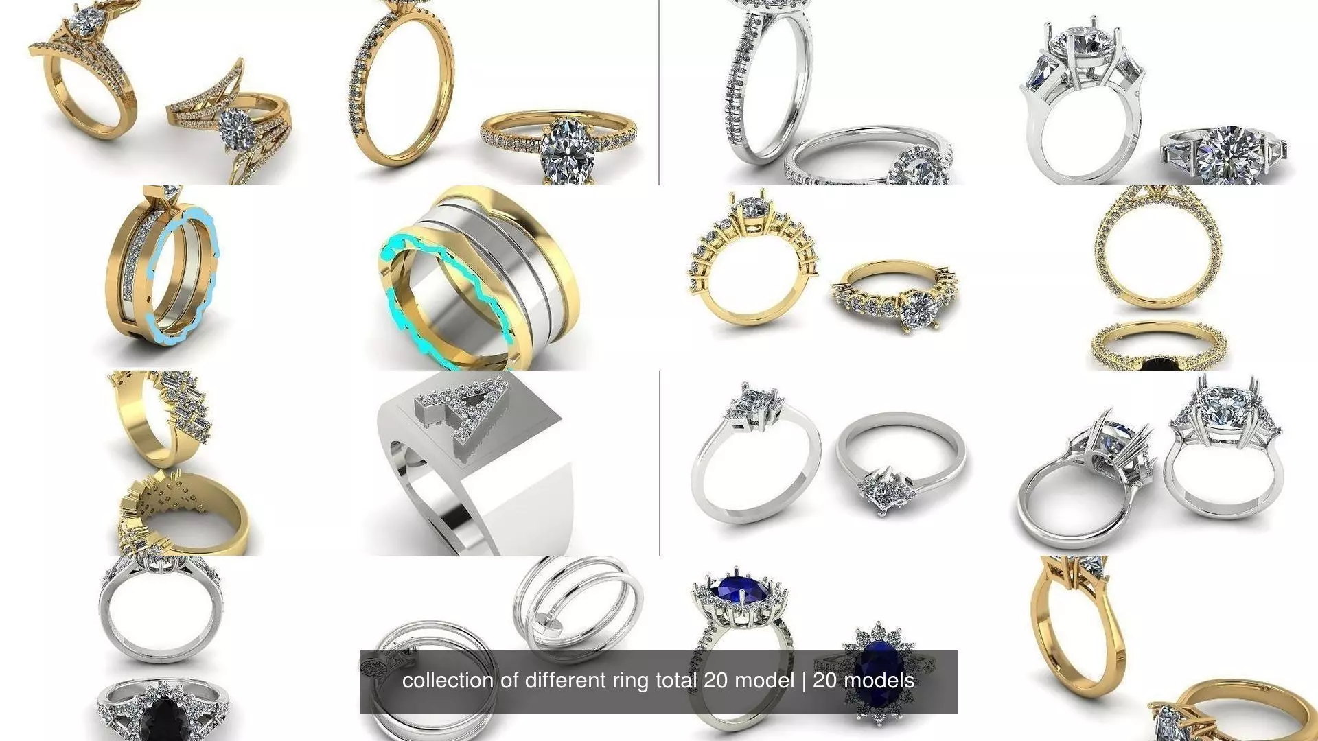 collection of different ring total 20 model _0