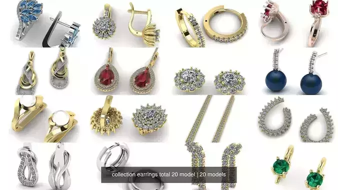 collection earrings total 20 model 