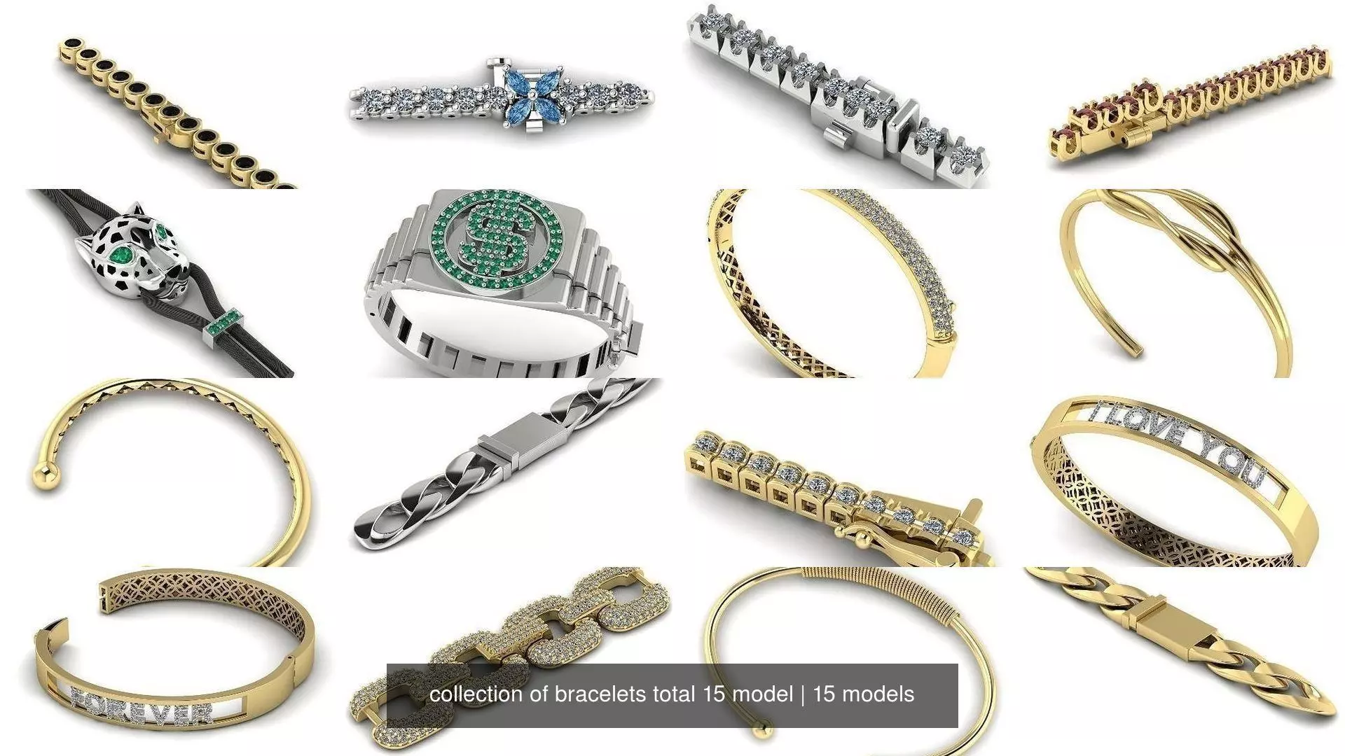 collection of bracelets total 15 model _0