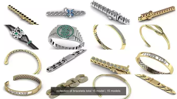 collection of bracelets total 15 model 