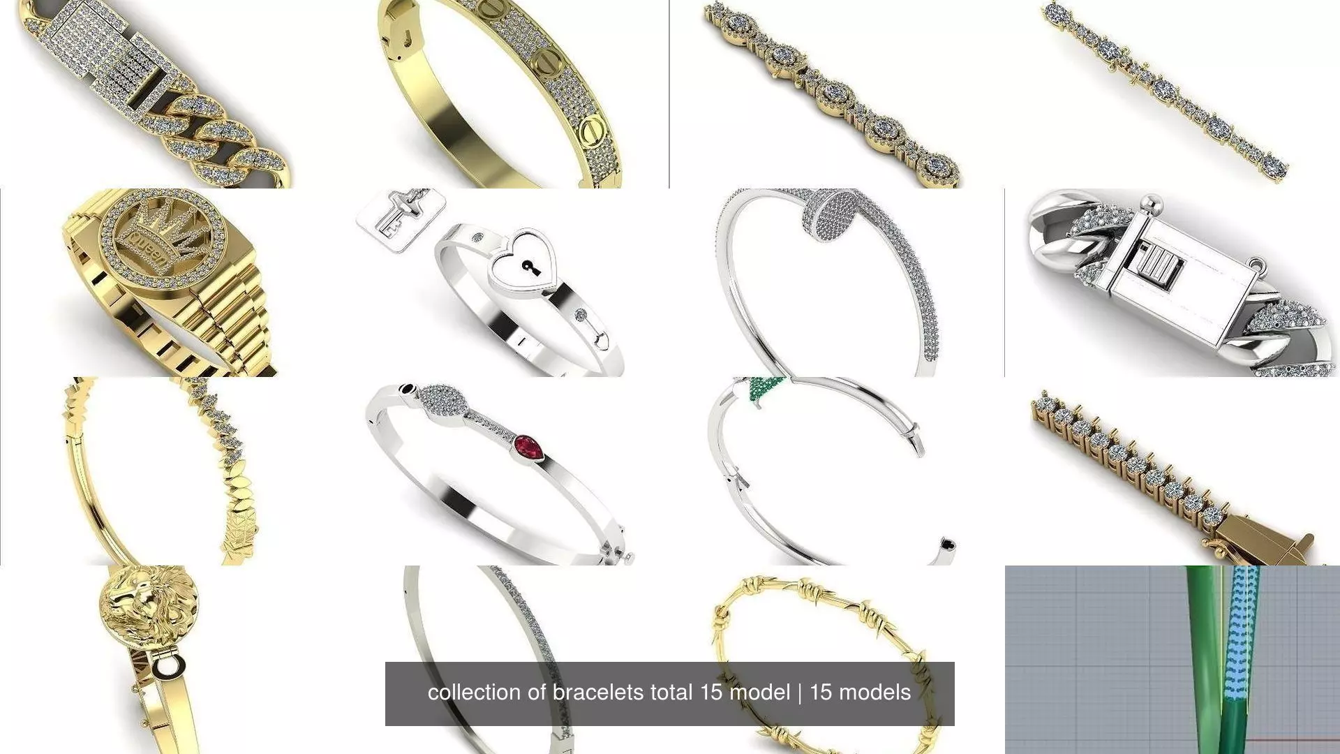 collection of bracelets total 15 model _0