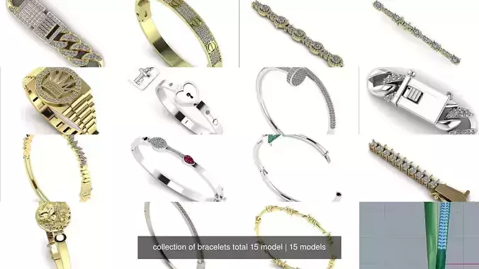 collection of bracelets total 15 model 