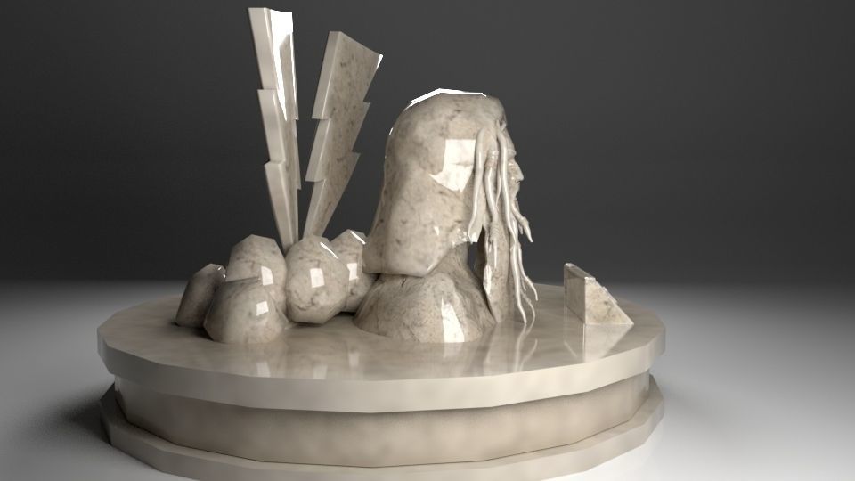 Zeus statue Low-poly 3D model_1