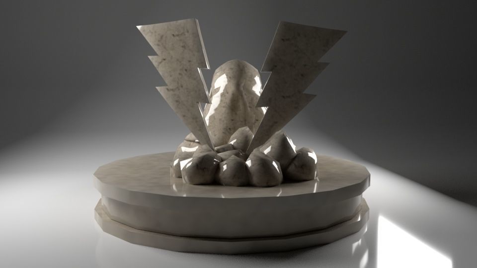 Zeus statue Low-poly 3D model_2