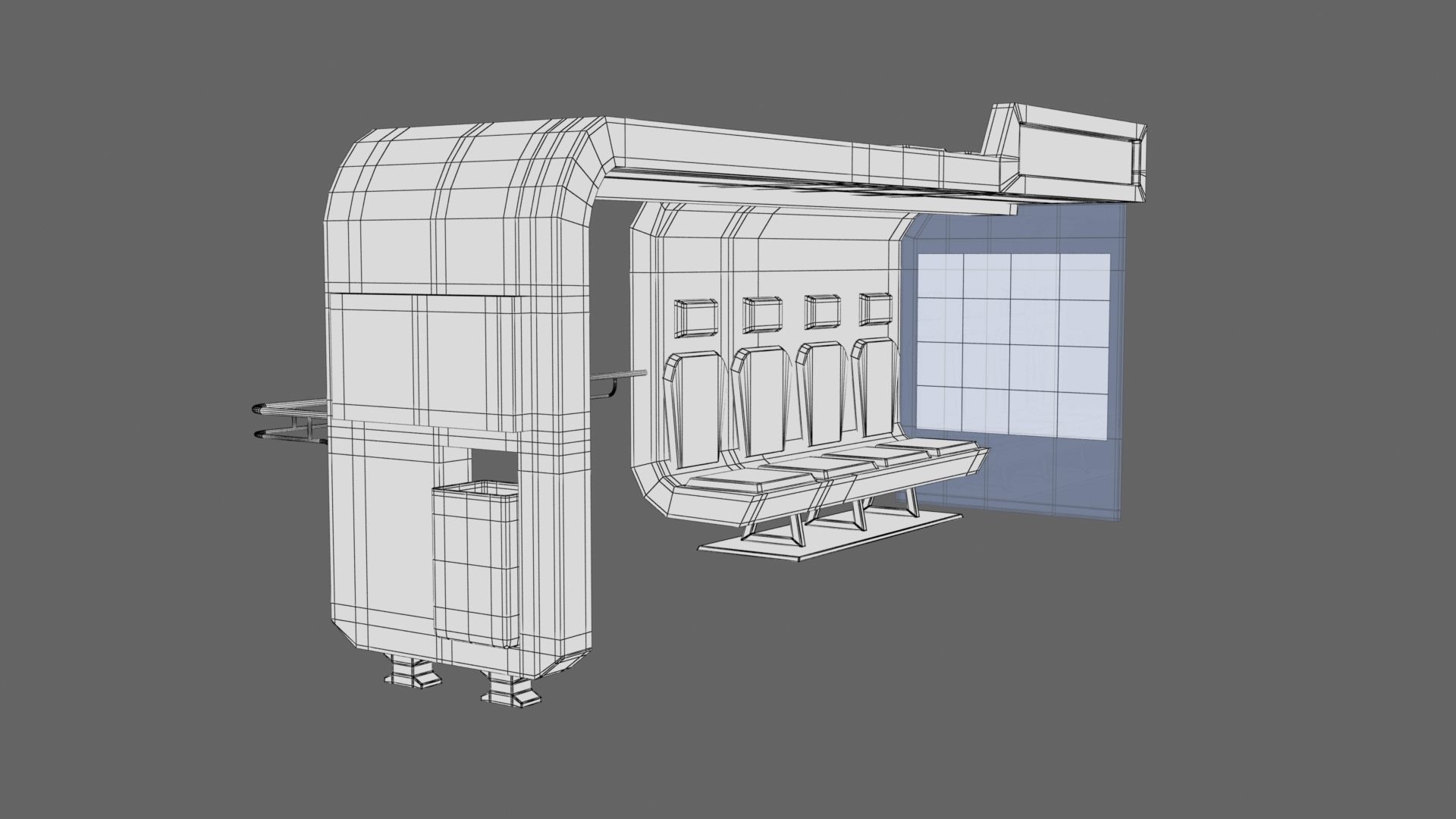 Bus Stop Low-poly 3D model_26