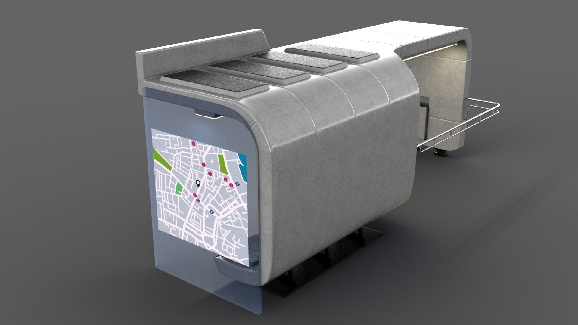 Bus Stop Low-poly 3D model_6