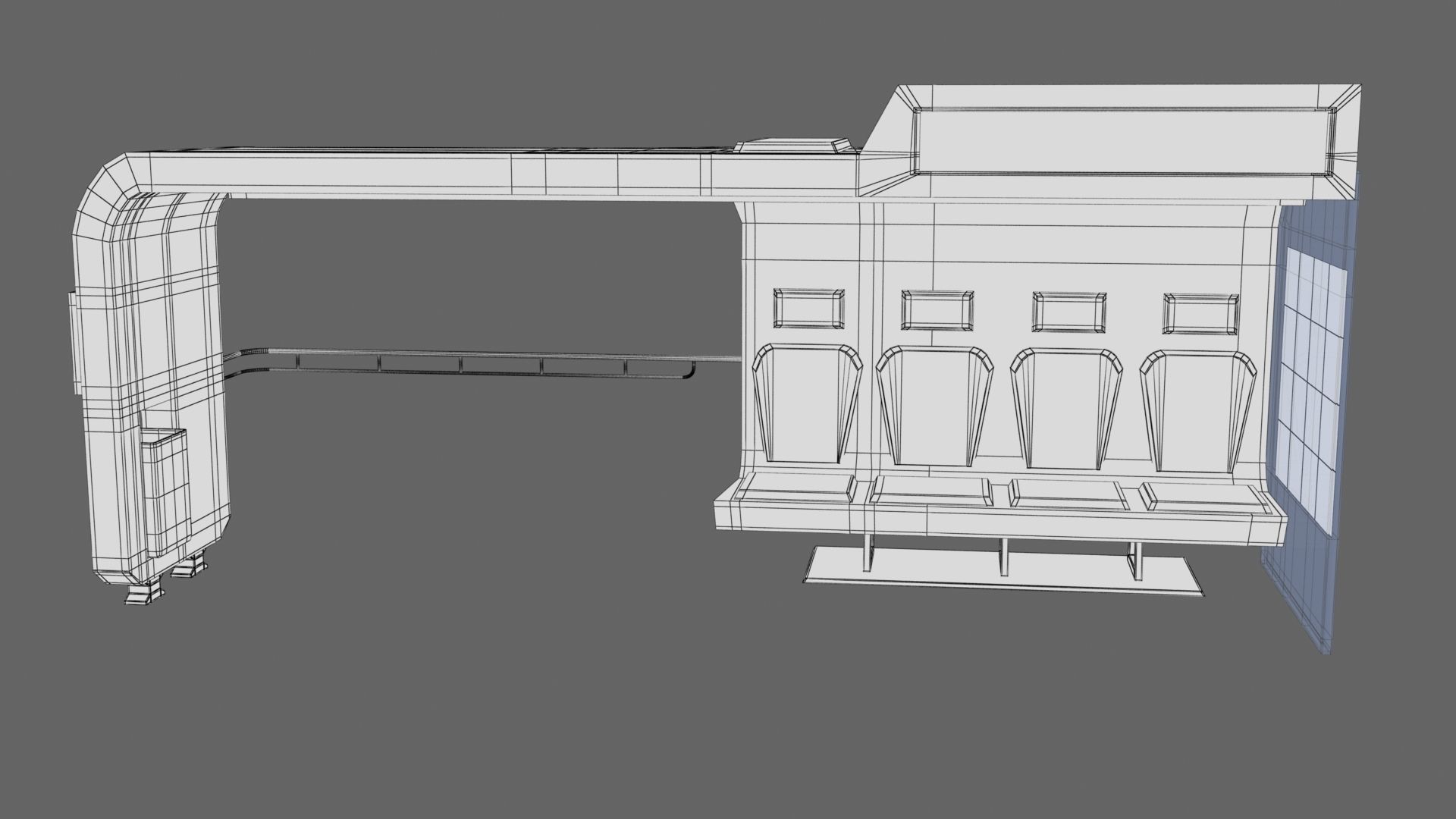 Bus Stop Low-poly 3D model_17
