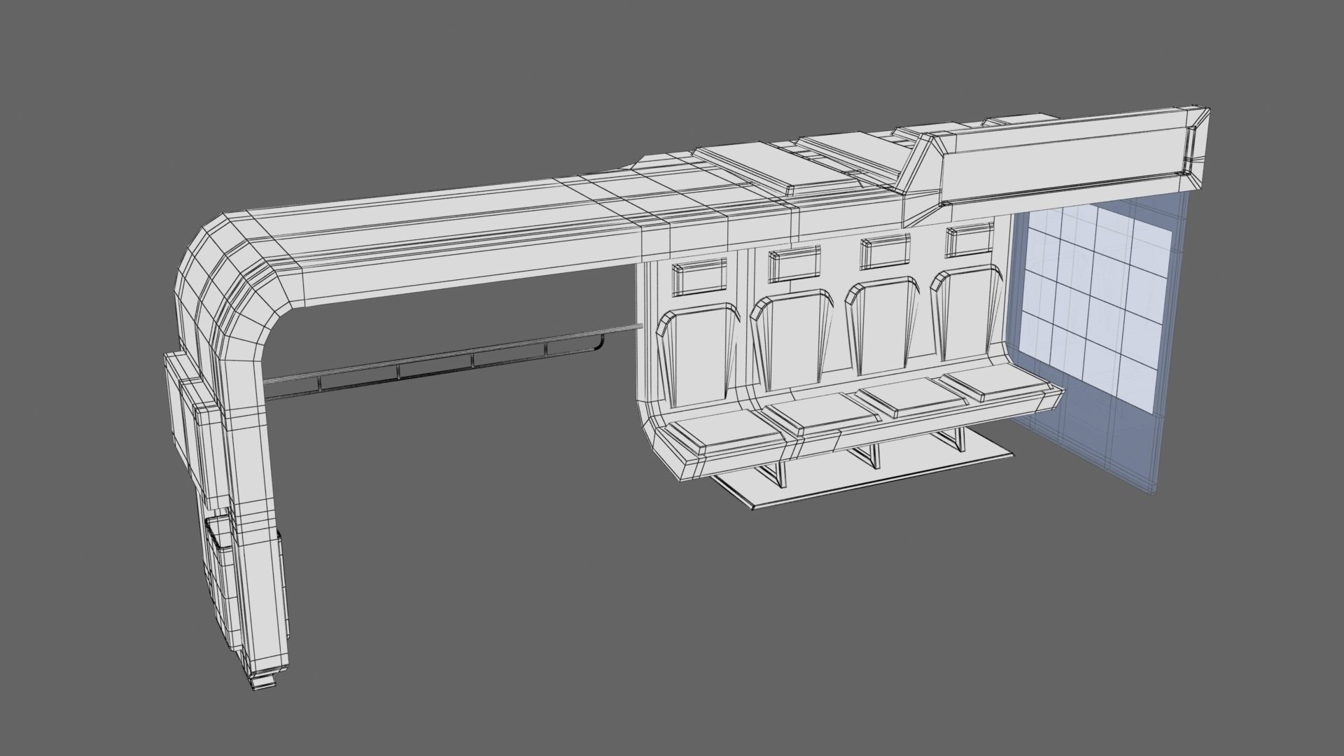 Bus Stop Low-poly 3D model_16