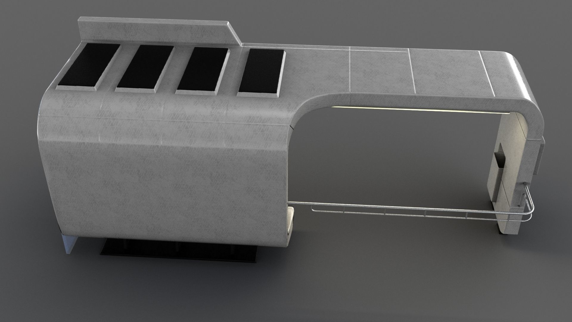 Bus Stop Low-poly 3D model_7