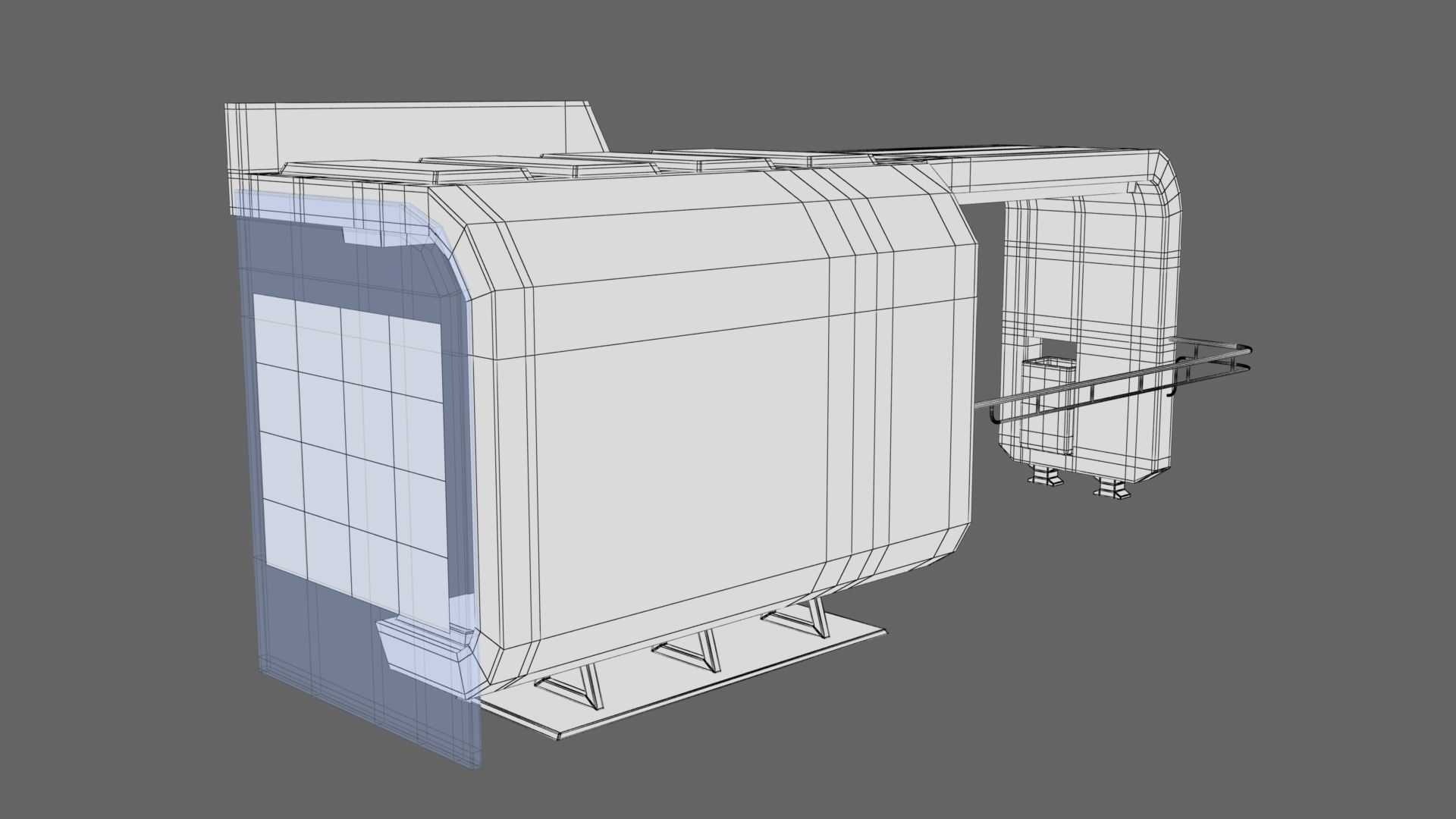 Bus Stop Low-poly 3D model_20